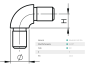 Preview: Edelstahl V2A Rundbogen für Rohr 12,0x1,5 mm 90 Grad